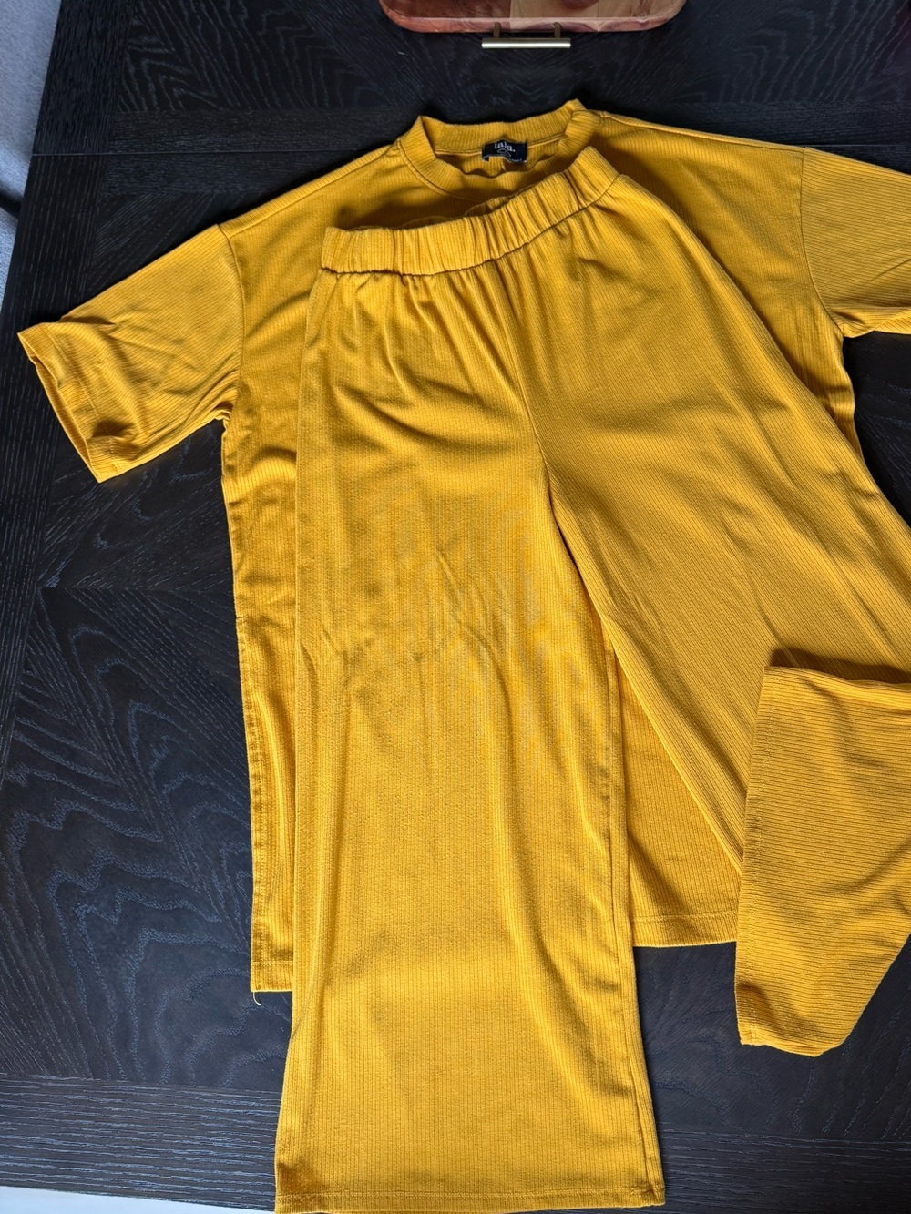 Dressed in LALA Wide Leg Pants & Top Set in Mustard